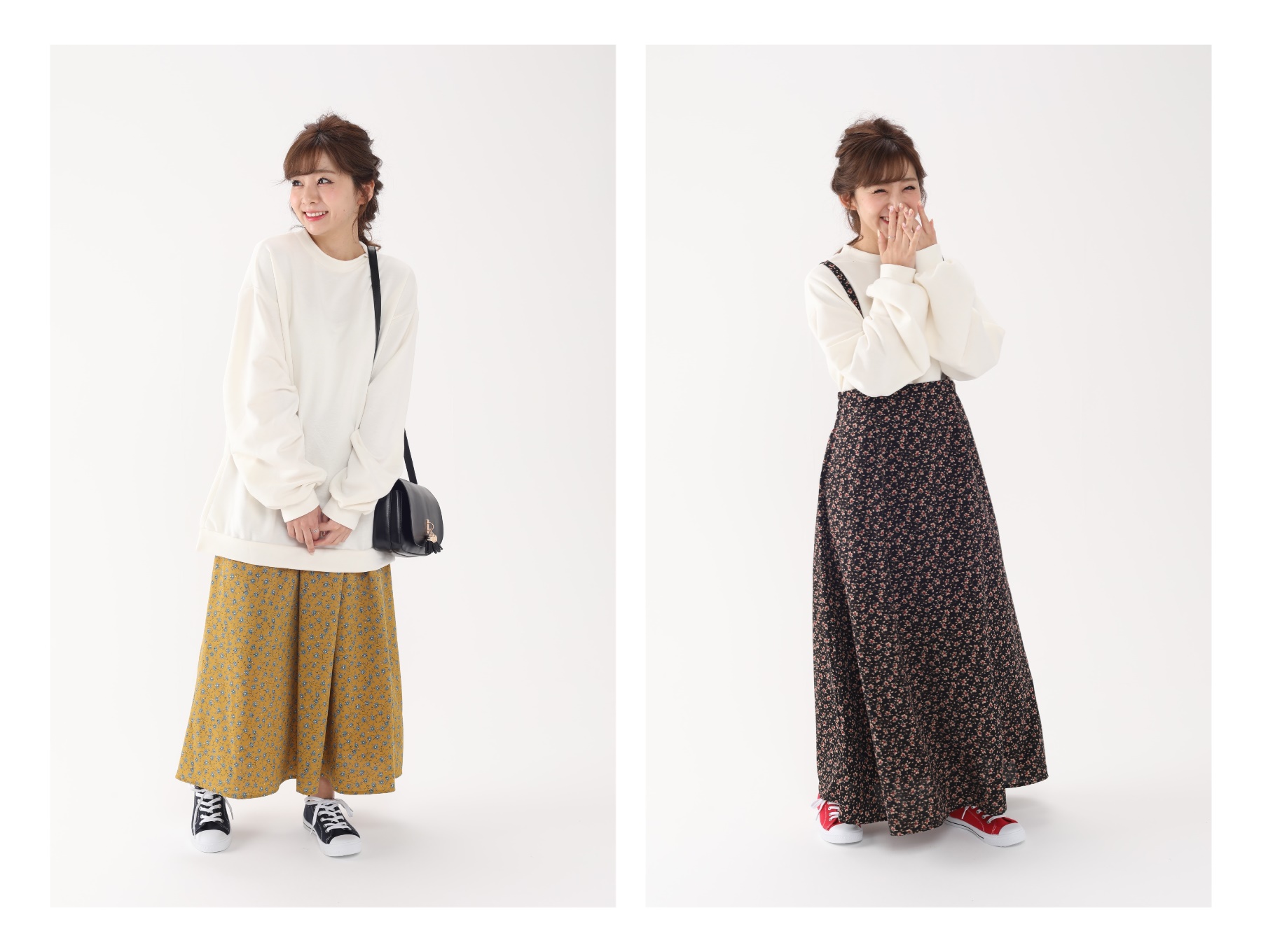 春はすぐそこ!花柄サスペンダースカートで着こなしの幅をひろげよう
