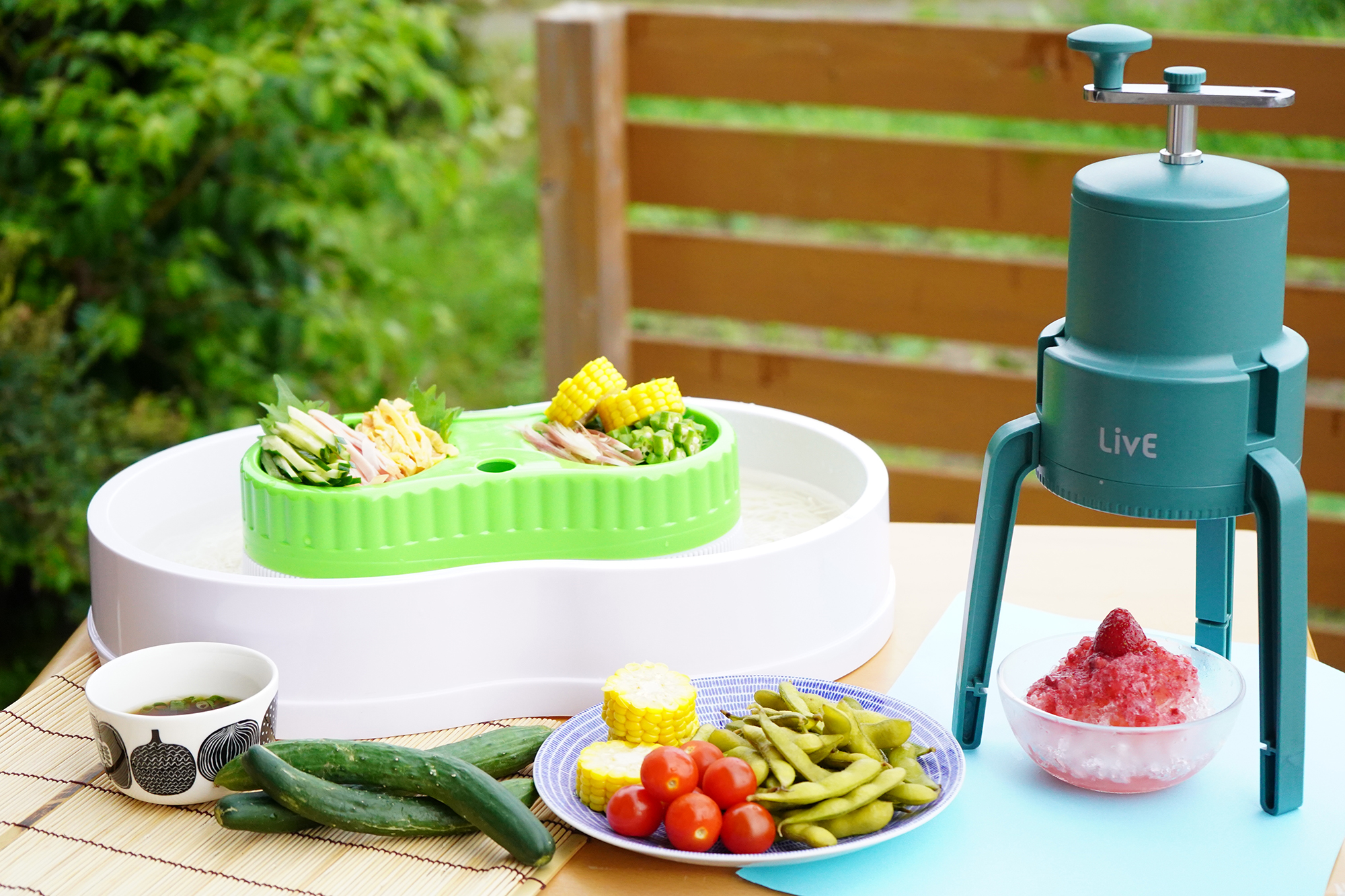 今年の夏は新しいおうちスタイルで!お庭で楽しむ「涼」を感じる夏パーティー♪(かき氷器・流しそうめん器・水ふうせん・水てっぽう・プールなど大集合!)