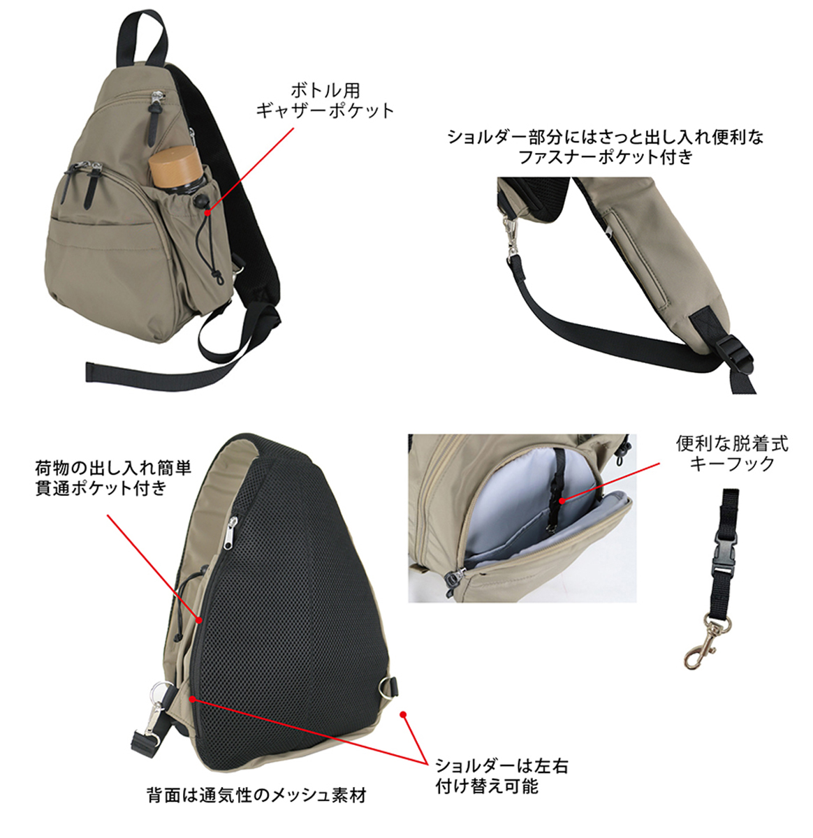 ママカル　ボディバッグ　機能