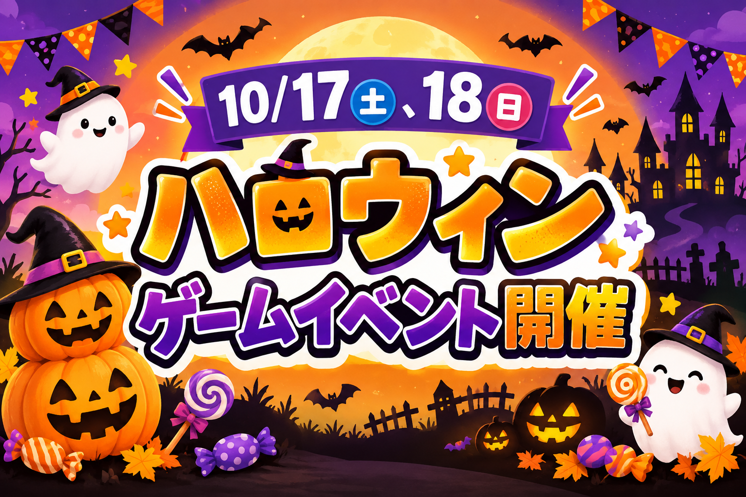 ハロウィンゲームイベント開催[10/17(土)、18(日)]