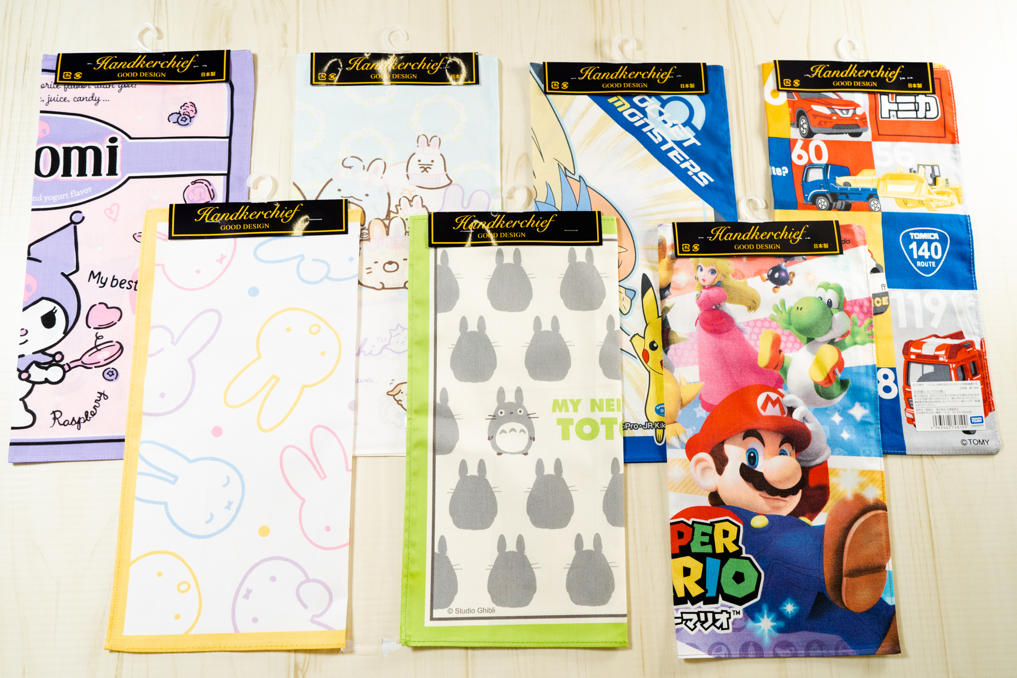 【1/14~1/16限定】☆大特価レジにて20%OFF☆マンガキャラクター 1枚物ハンカチ・ナフキン 各種