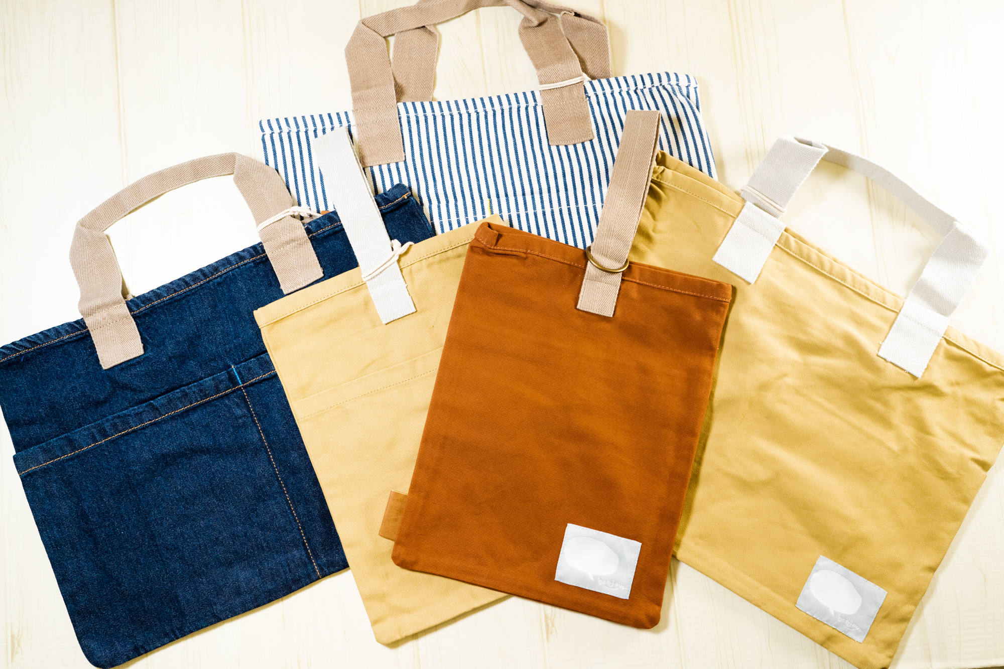 シンプル レッスンバッグ&シューズバッグ(キャンバス/デニム)