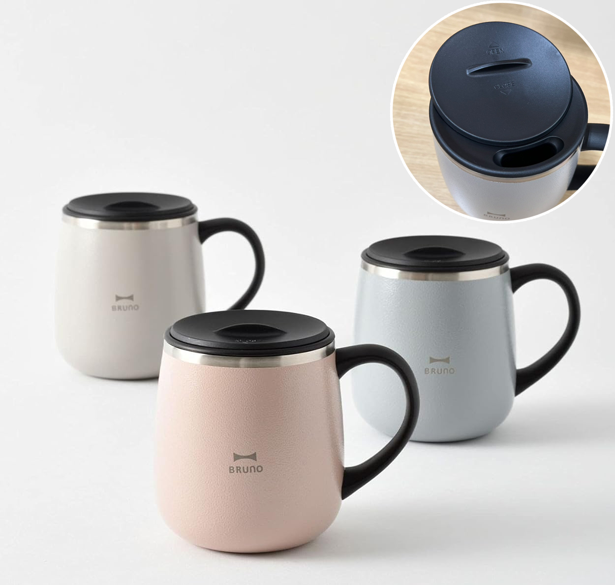 ブルーノ 蓋つきステンレスマグ