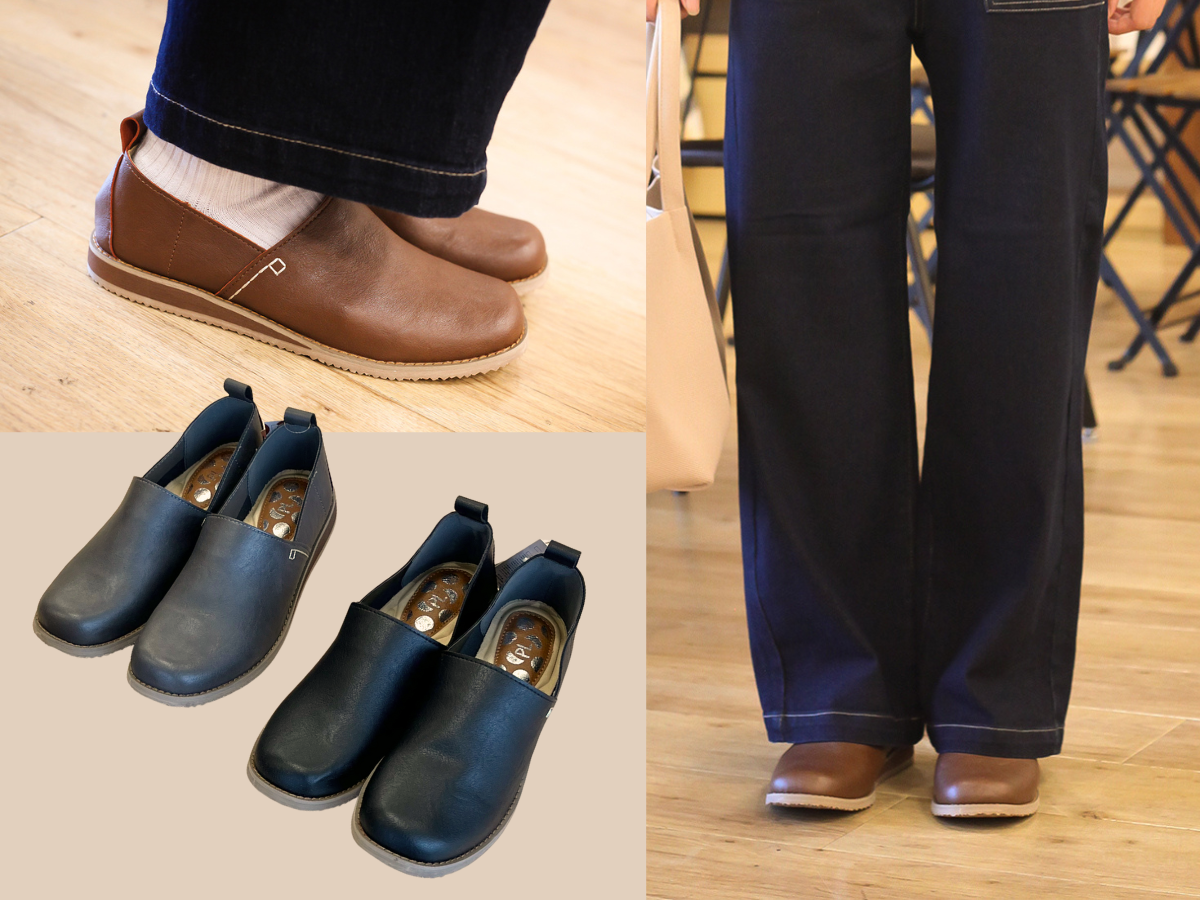 レディース ピース付きLカットスリッポン