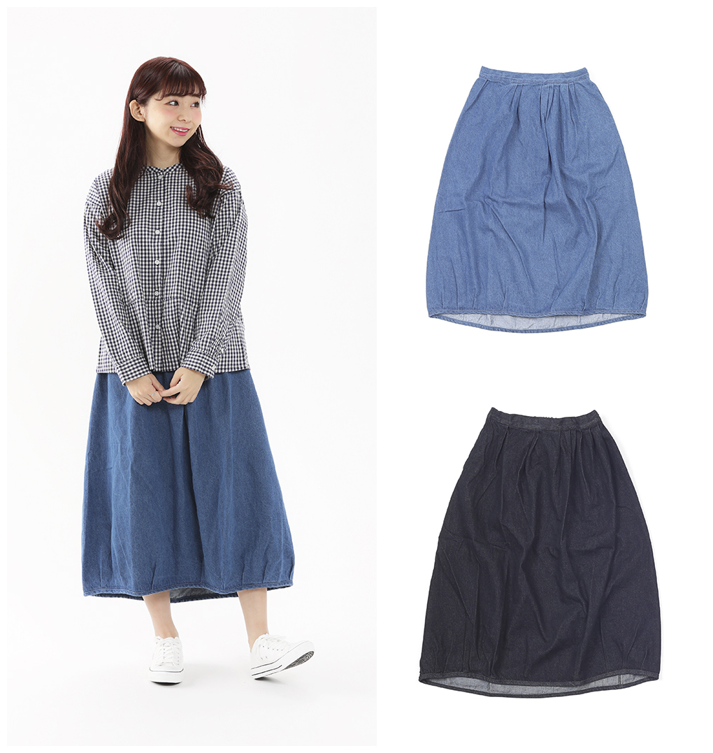 アシンメトリータック入りバルーンスカート