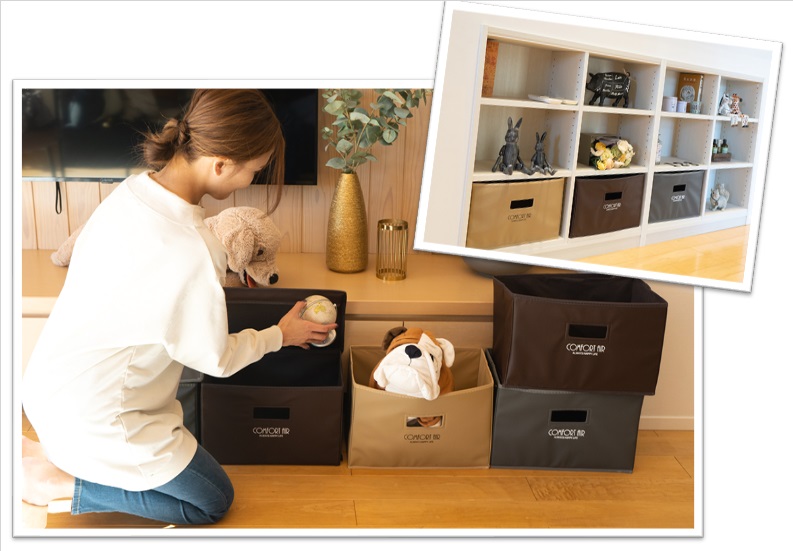 レザー調不織布収納BOX