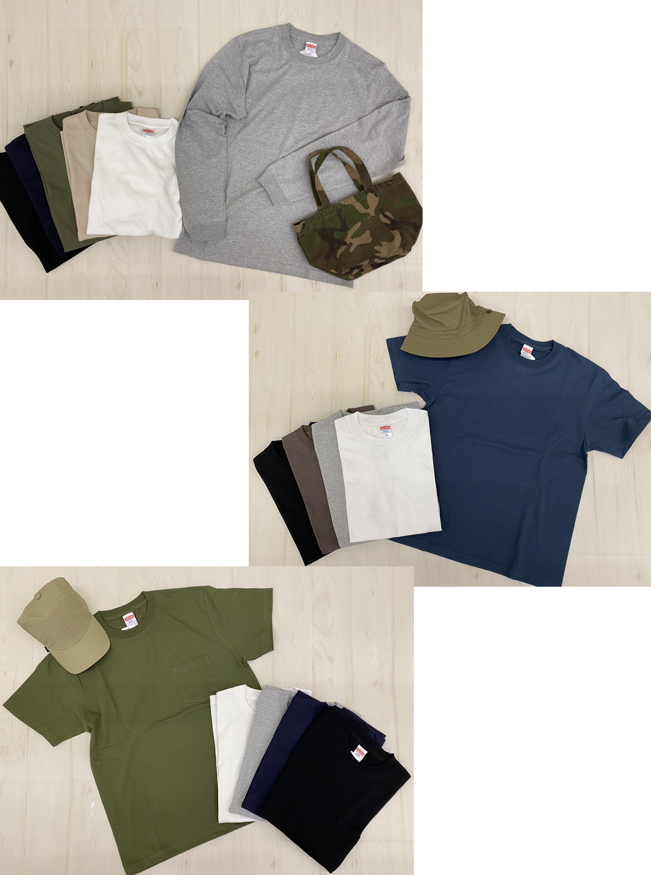 メンズ コットン100%Tシャツ(長袖・半袖・半袖ポケット付)各種